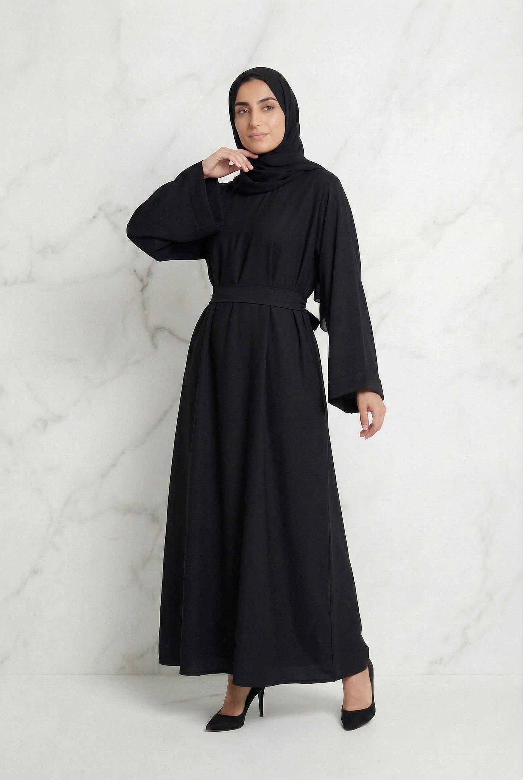 Linen Abaya Black 559 Col 01