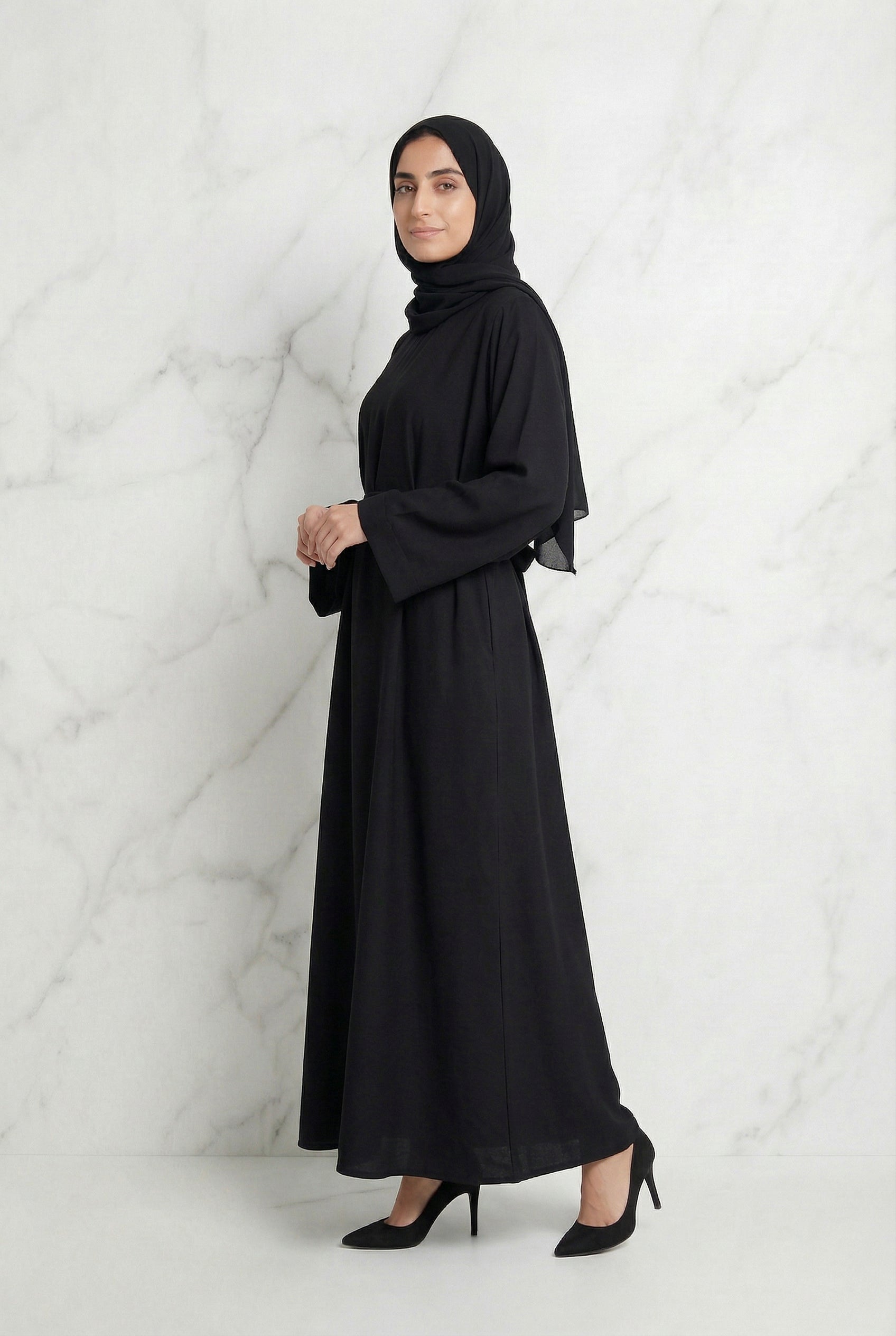 Linen Abaya Black 559 Col 01