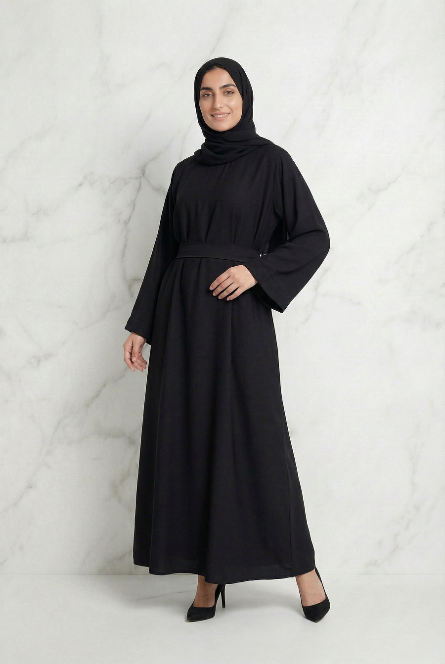 Linen Abaya Black 559 Col 01