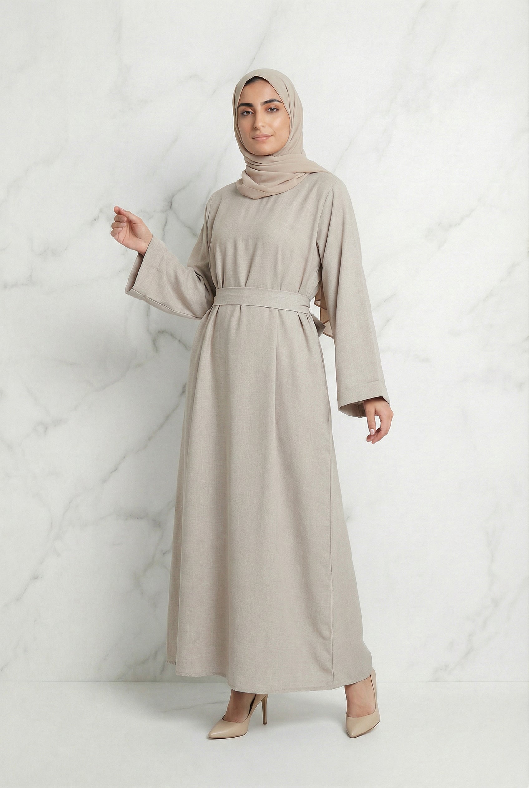 Linen Abaya Beige 559 Col 11