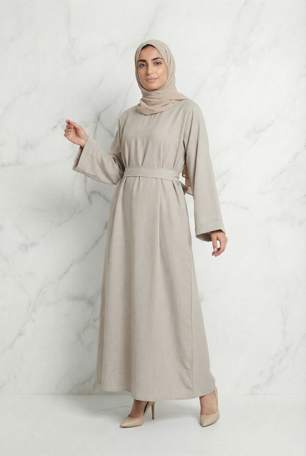 Linen Abaya Beige 559 Col 11