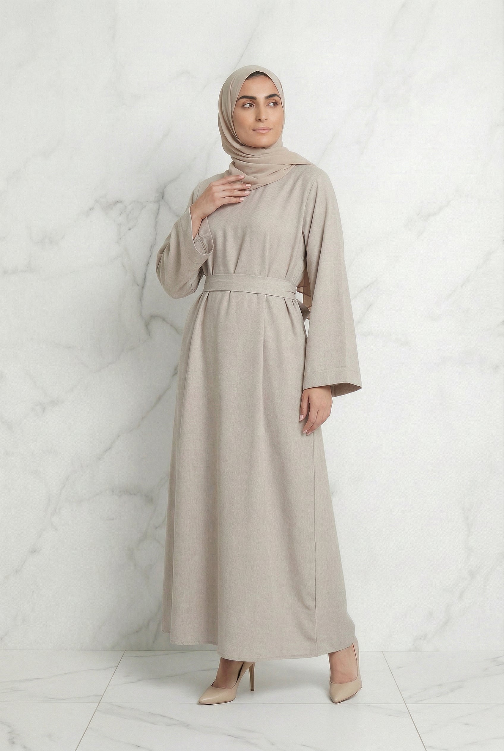Linen Abaya Beige 559 Col 11
