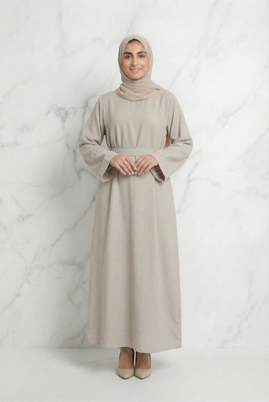 Linen Abaya Beige 559 Col 11