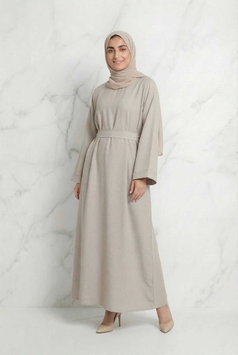 Linen Abaya Beige 559 Col 11