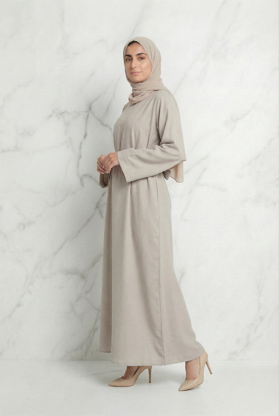 Linen Abaya Beige 559 Col 11