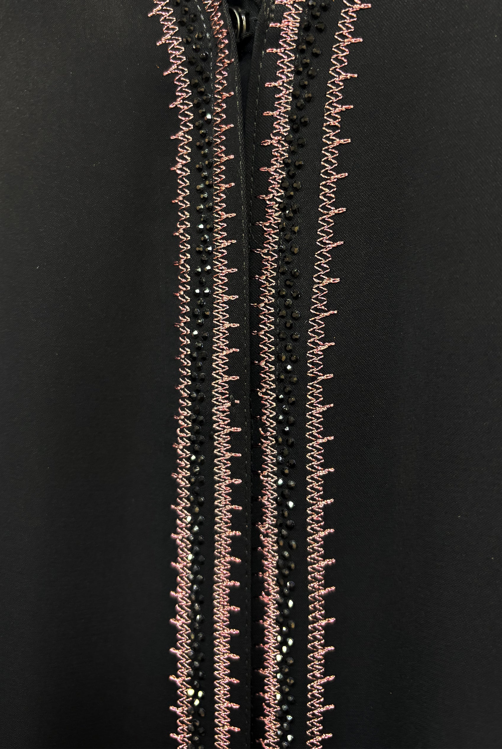 Faded Sleeve Nida Abaya Black and Pink 566 Col 59