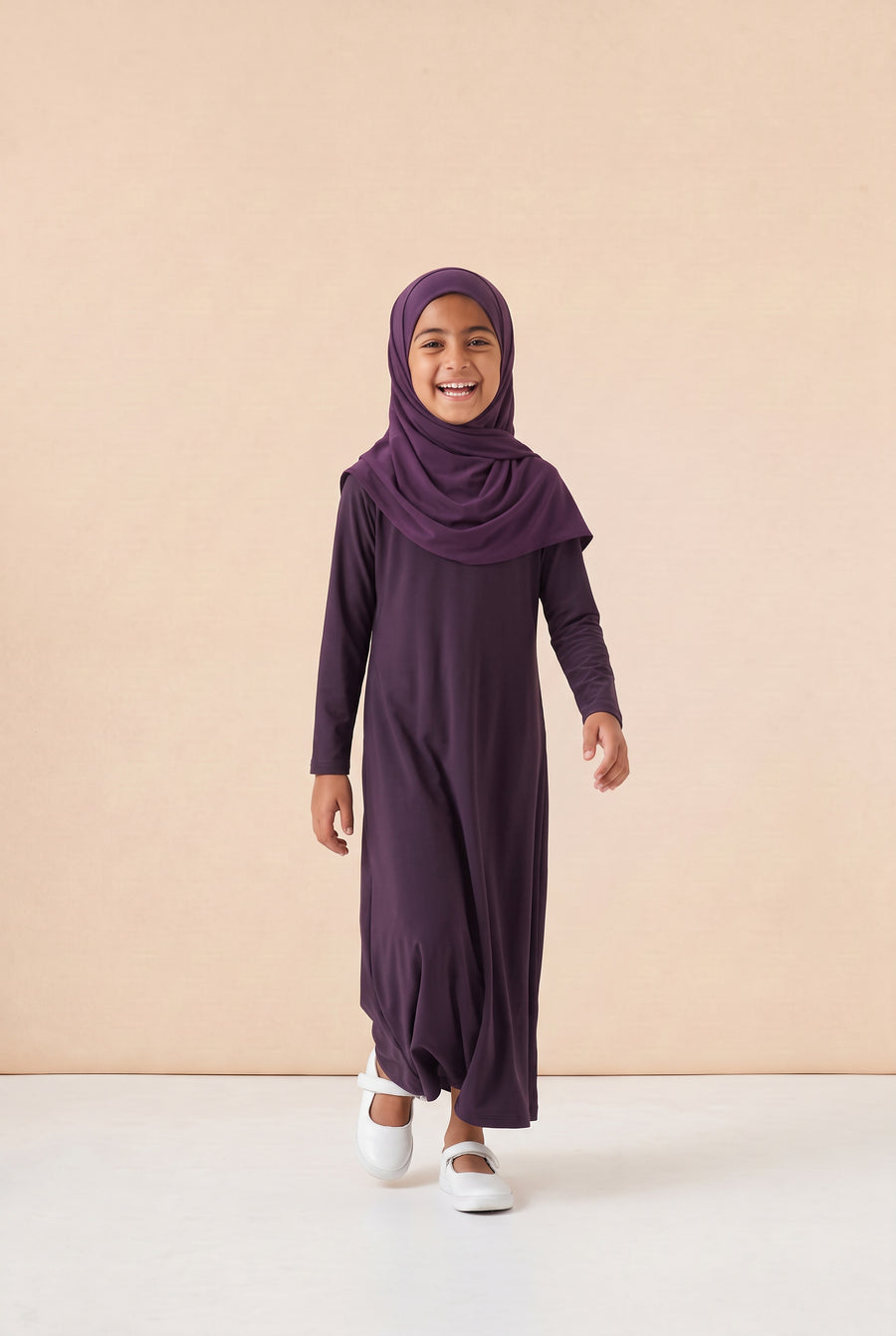 Girls Jersey Abaya Plum 79 Col 59