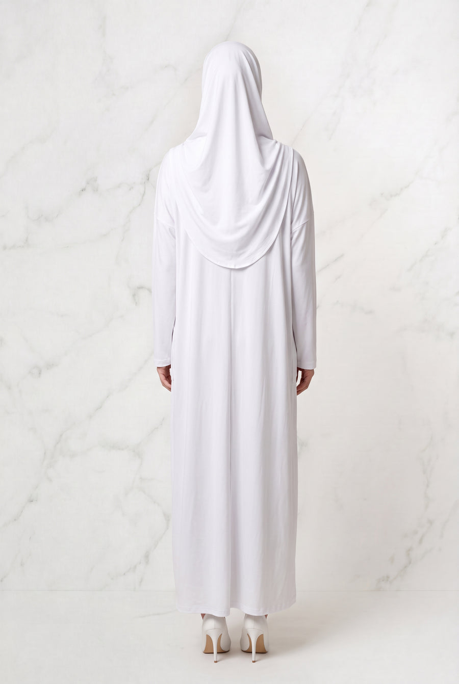 Huda Abaya with Hijab White 520671