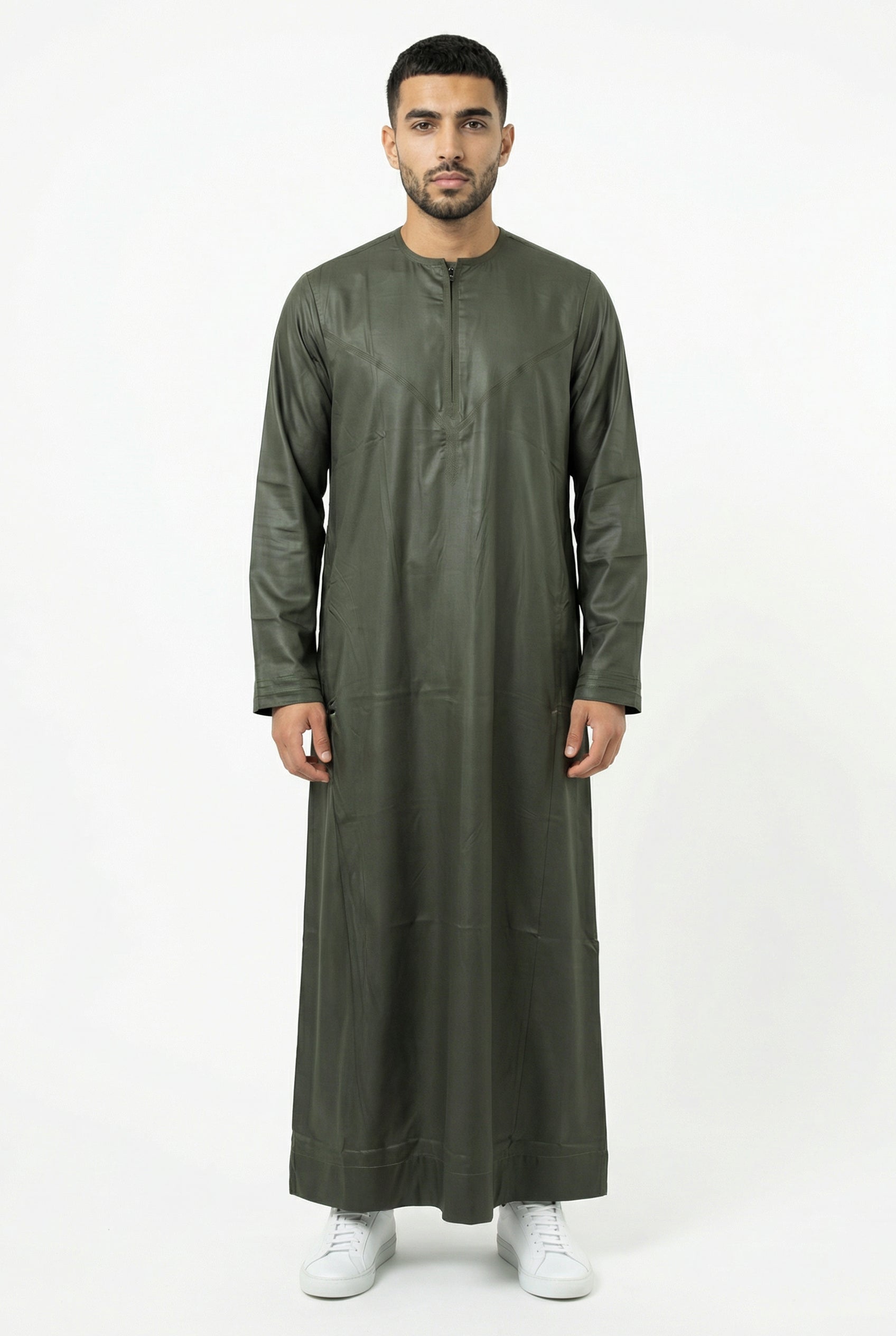 Omani Thobe Olive Green 1501 Col 13