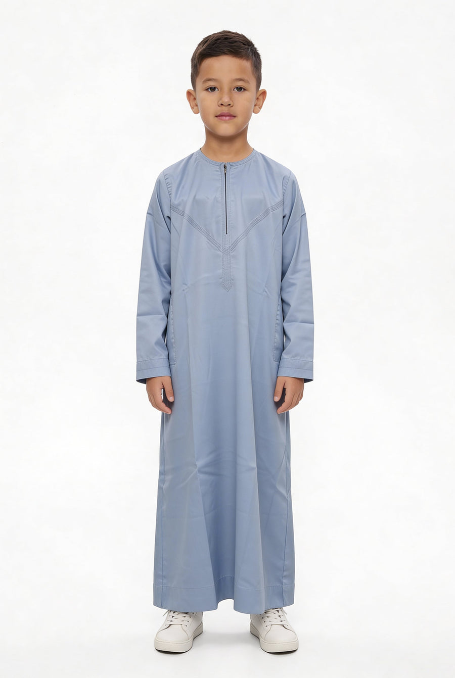 Boys Omani Satin Thobe Light Blue AMS 1501 Col 5