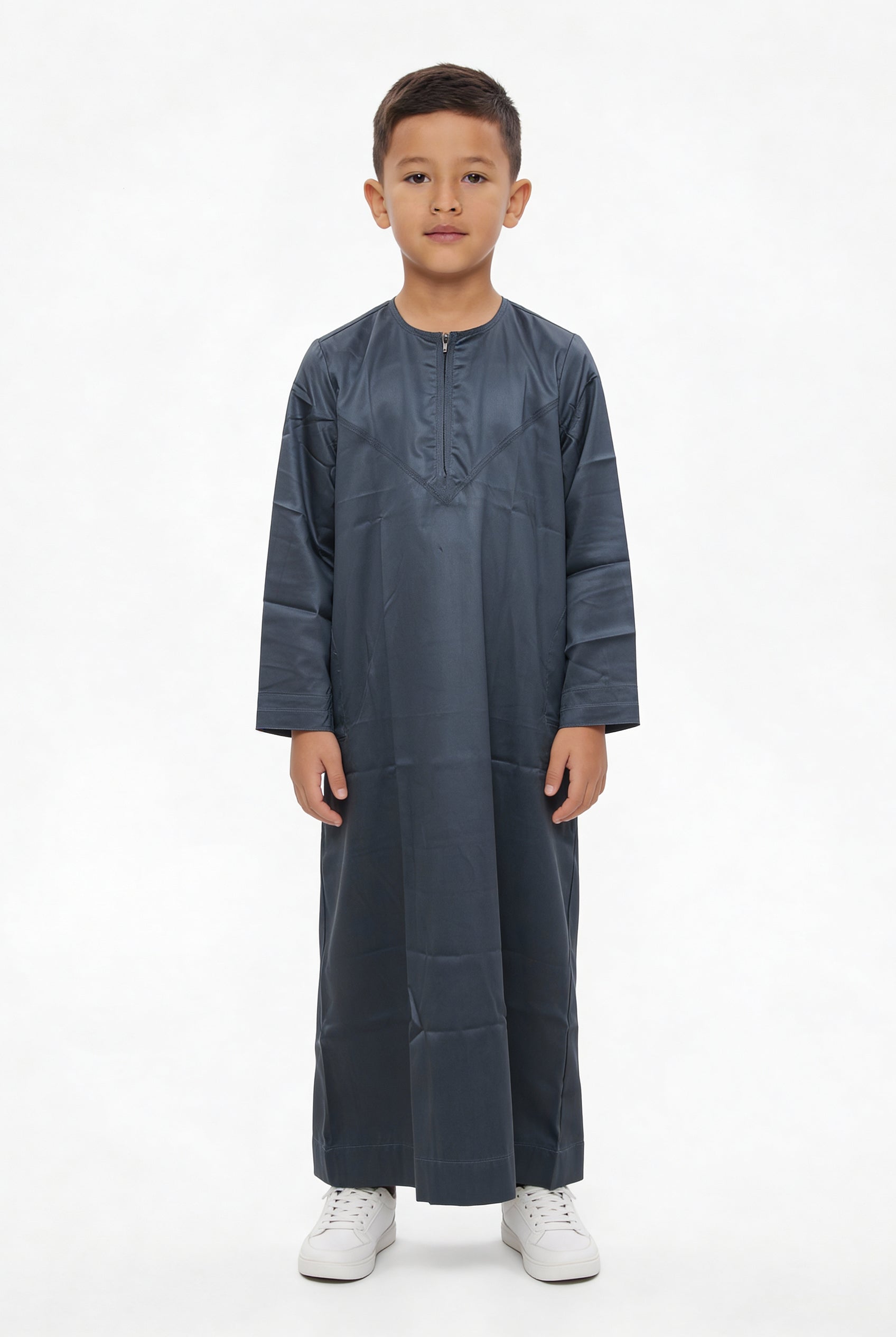 Boys Omani Satin Thobe Slate Blue AMS 1501 Col 9