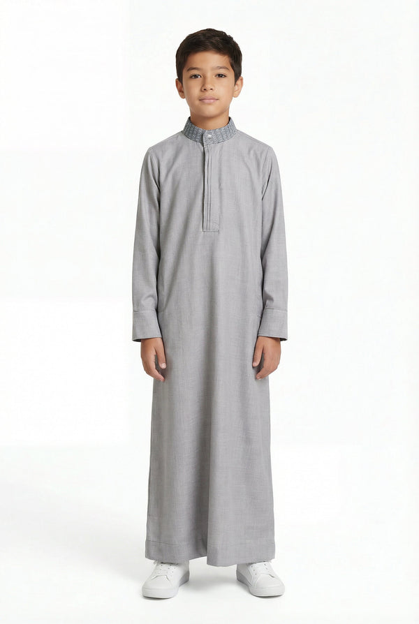 Boys Omani Thobe Light Grey 1510 Col 3