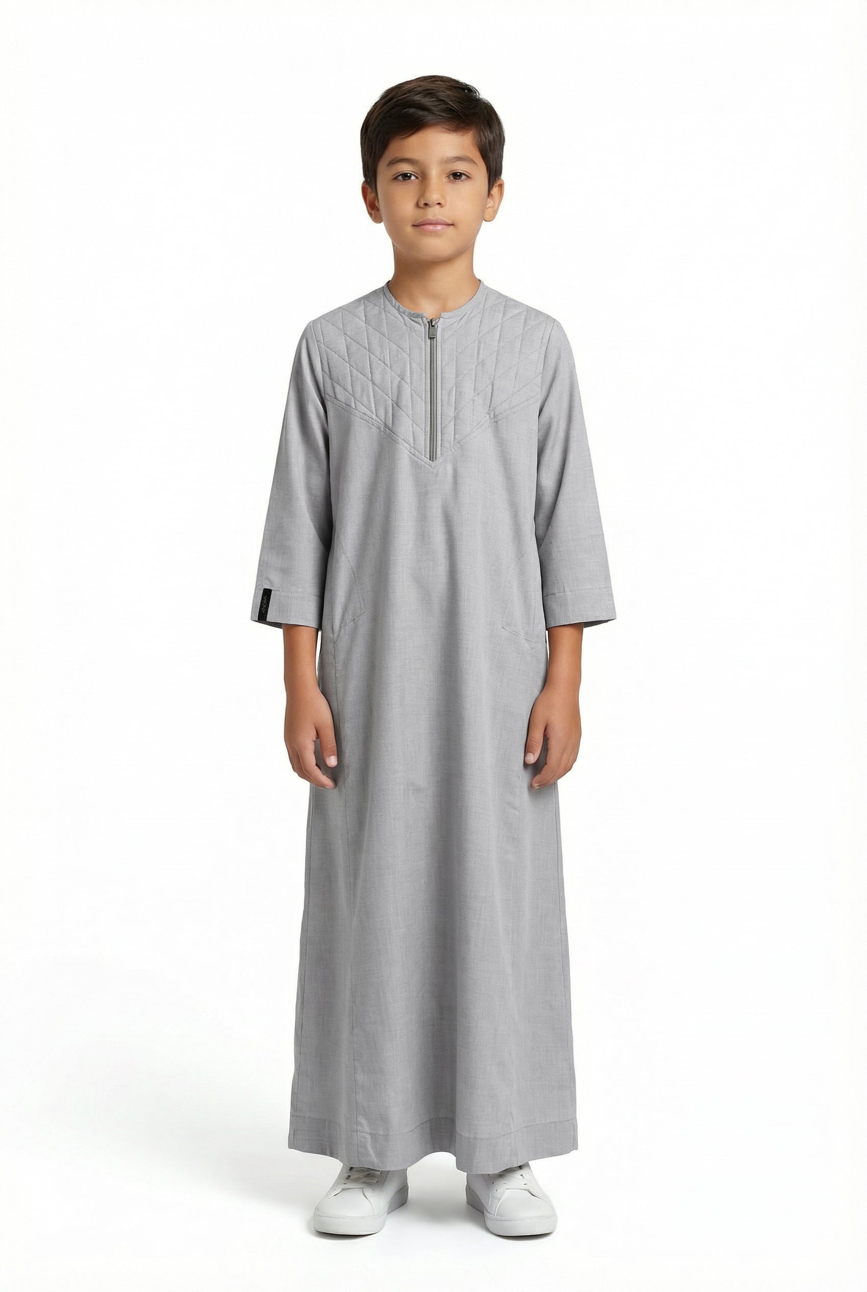 Boys Omani Padded Thobe Grey 1511 Col 18