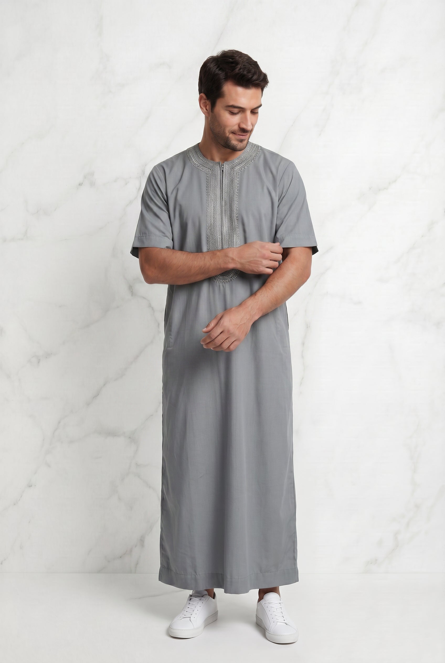 Morrocan Half Sleeve Blue Thobe 1512-12