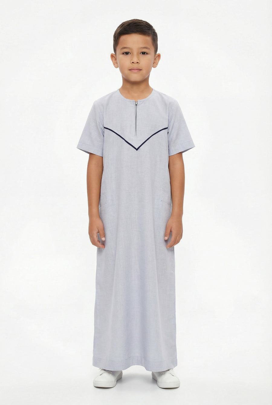 Boys Omani Half Sleeved Thobe Stone 1516 Col 16