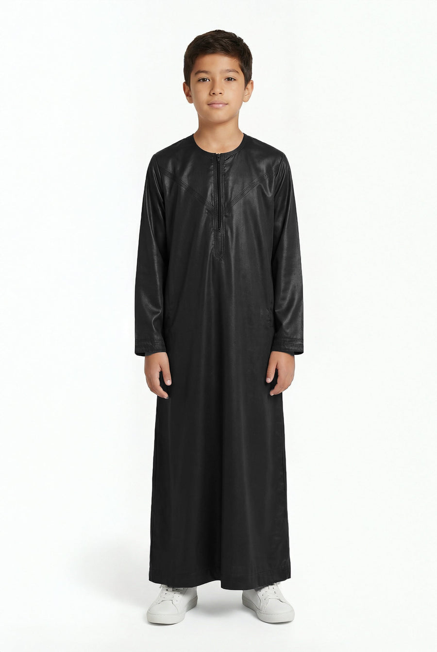 Boys Omani Satin Thobe Black AMSM 1517