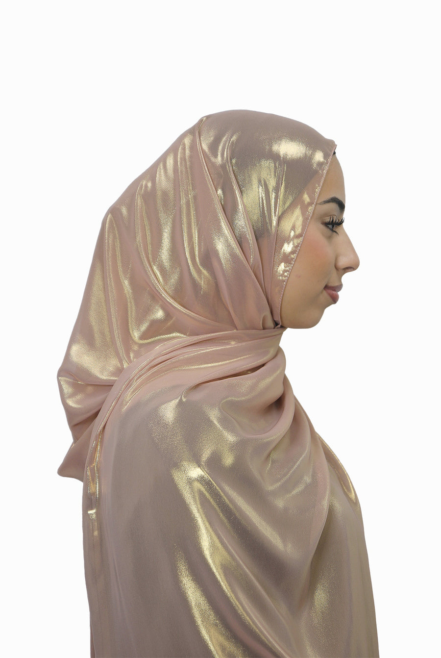 Gold Korean Shimmer Hijab Rose Col 4