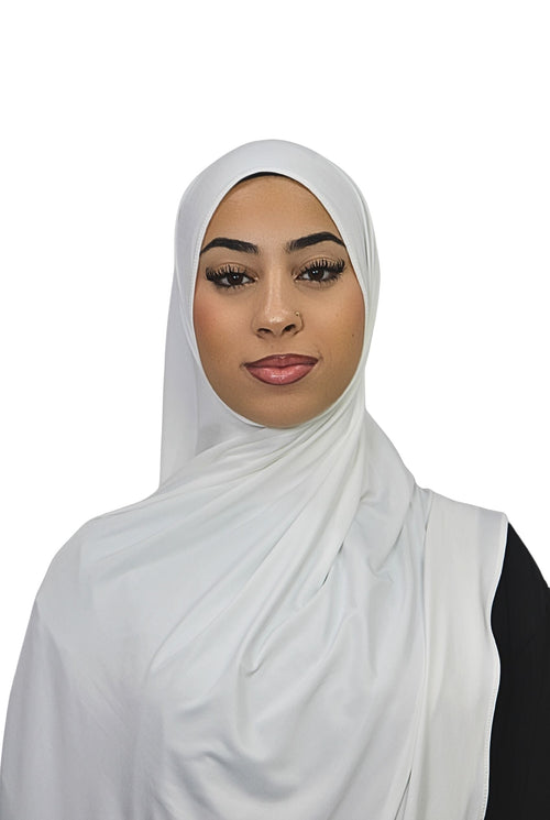 Liquid Jersey Hijab Soft White Col 19