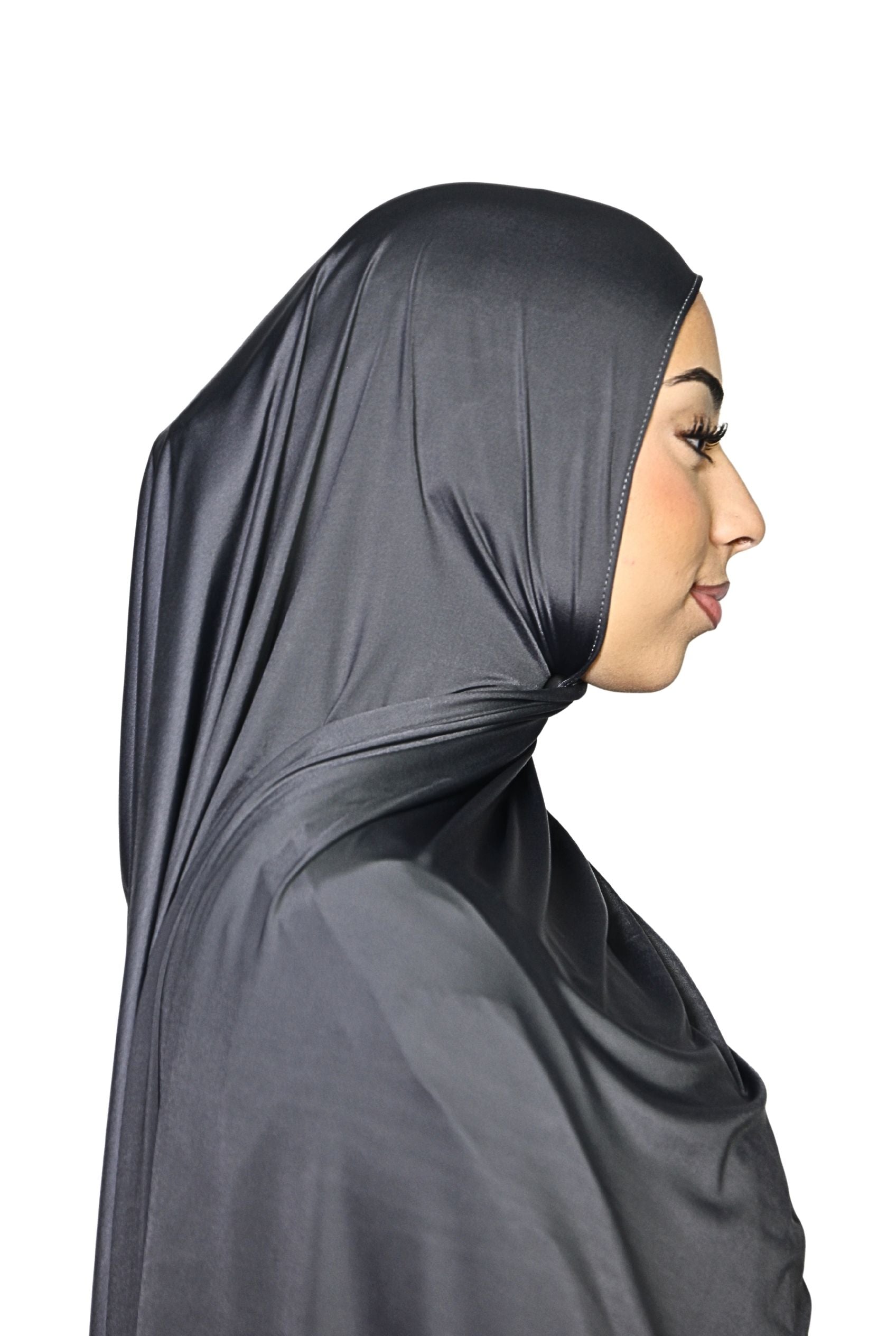 Liquid Jersey Hijab Charcoal Grey Col 39