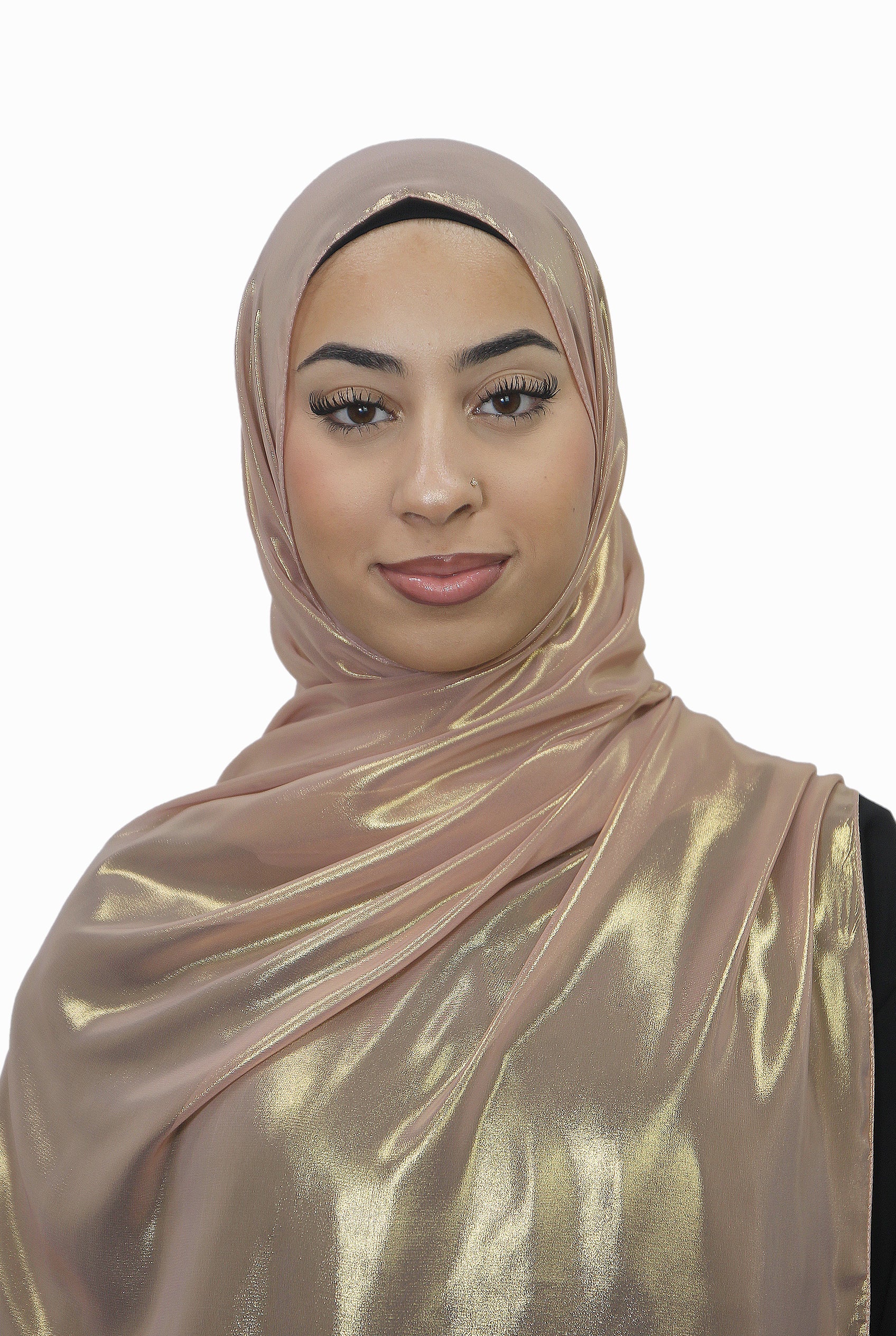 Gold Korean Shimmer Hijab Rose Col 4
