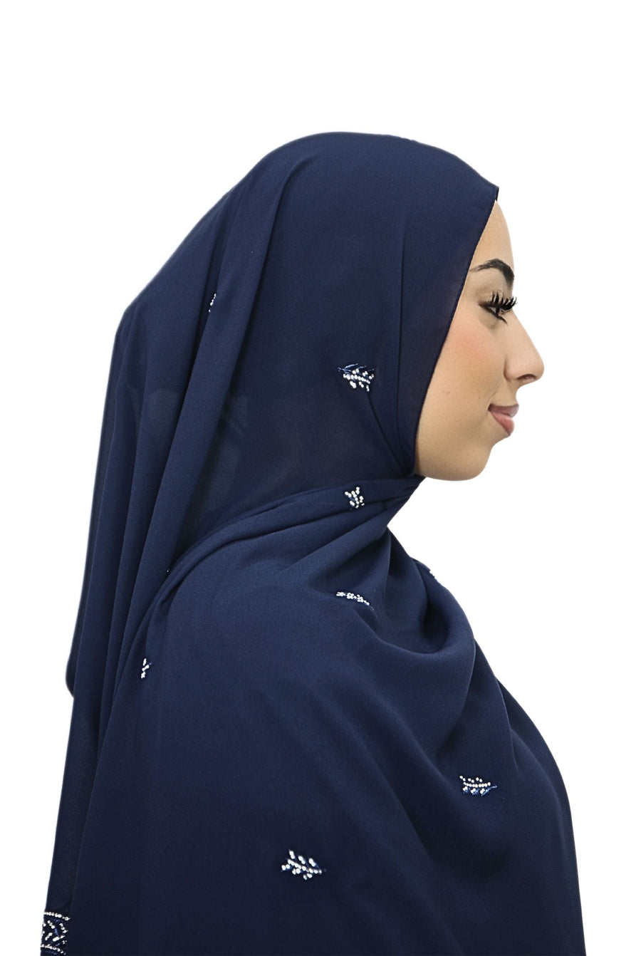Emirati Chiffon Hijab D1 Navy Col 82