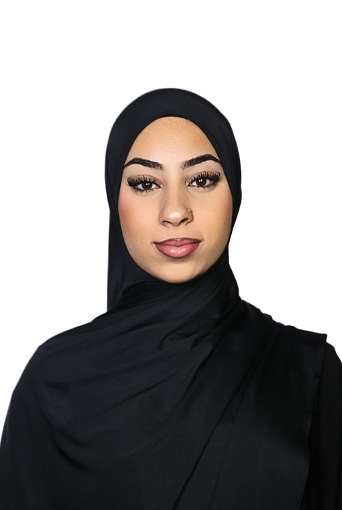 Liquid Jersey Hijab Black Col 1