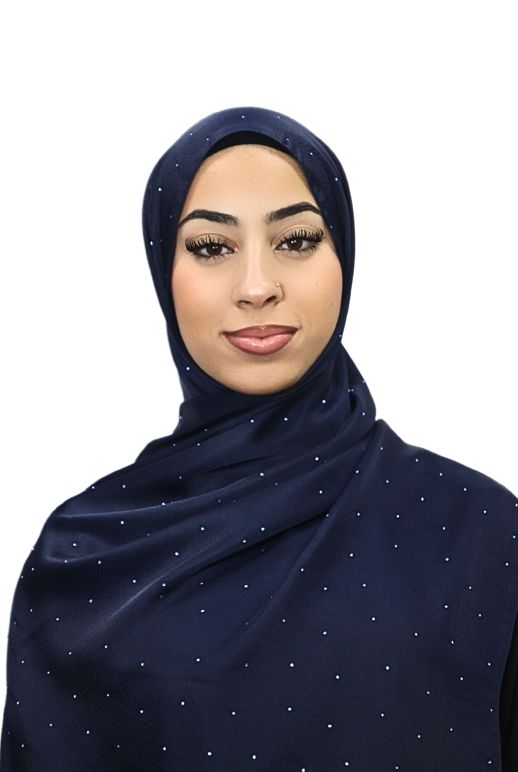 Satin Mukesh Hijab Navy