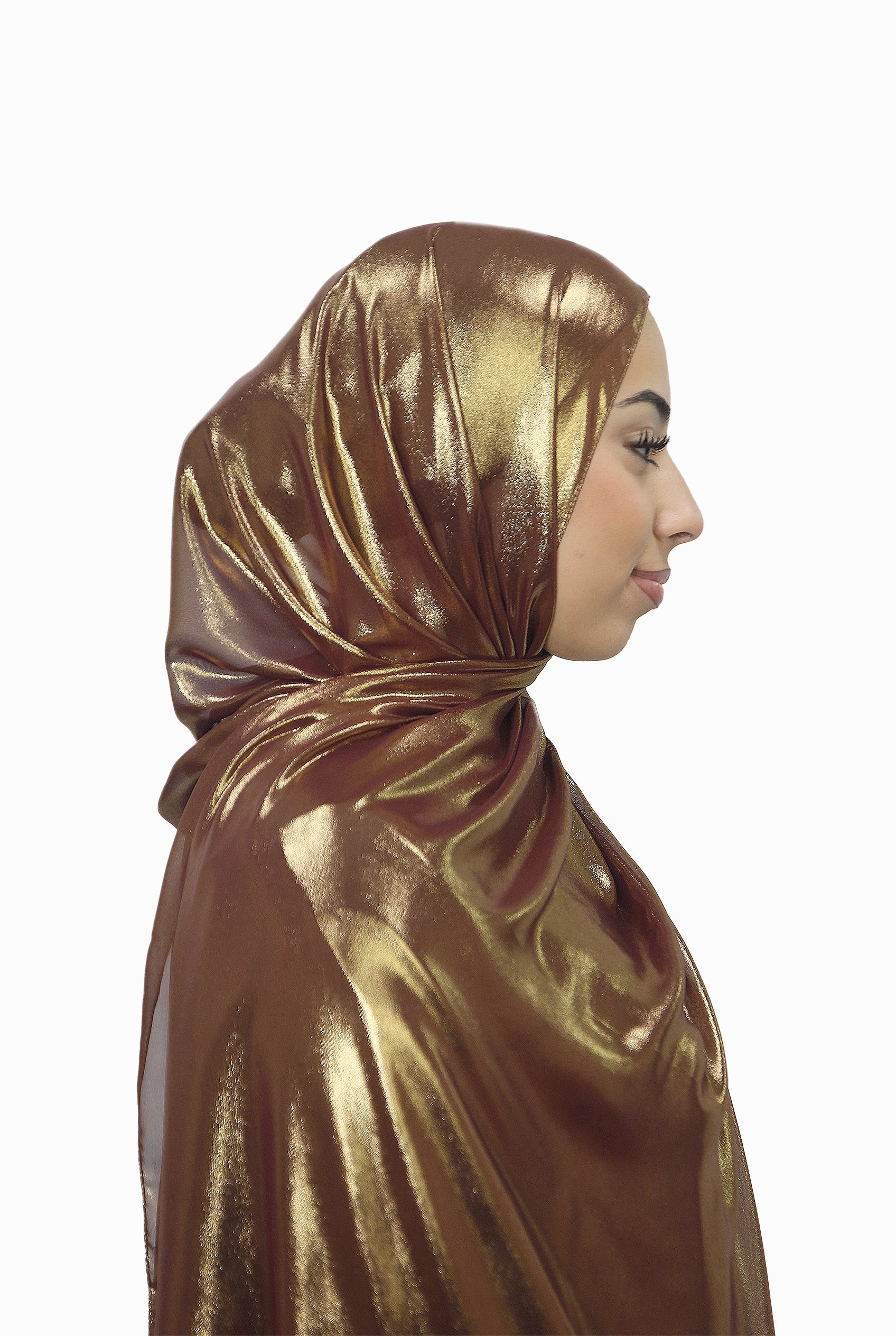 Gold Korean Shimmer Hijab Bronze Col 10