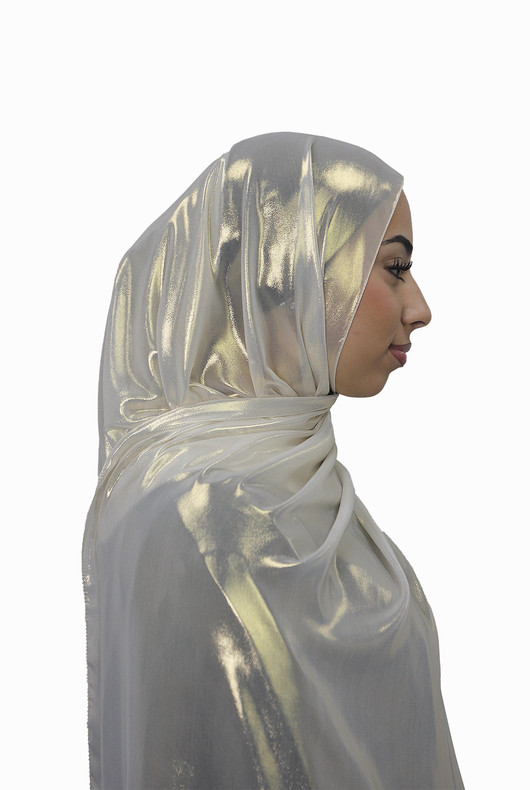 Gold Korean Shimmer Hijab Pearl Col 2
