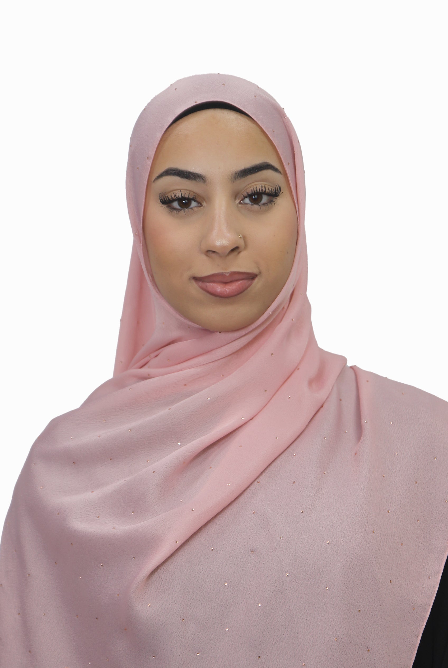 Satin Mukesh Hijab Blush Pink