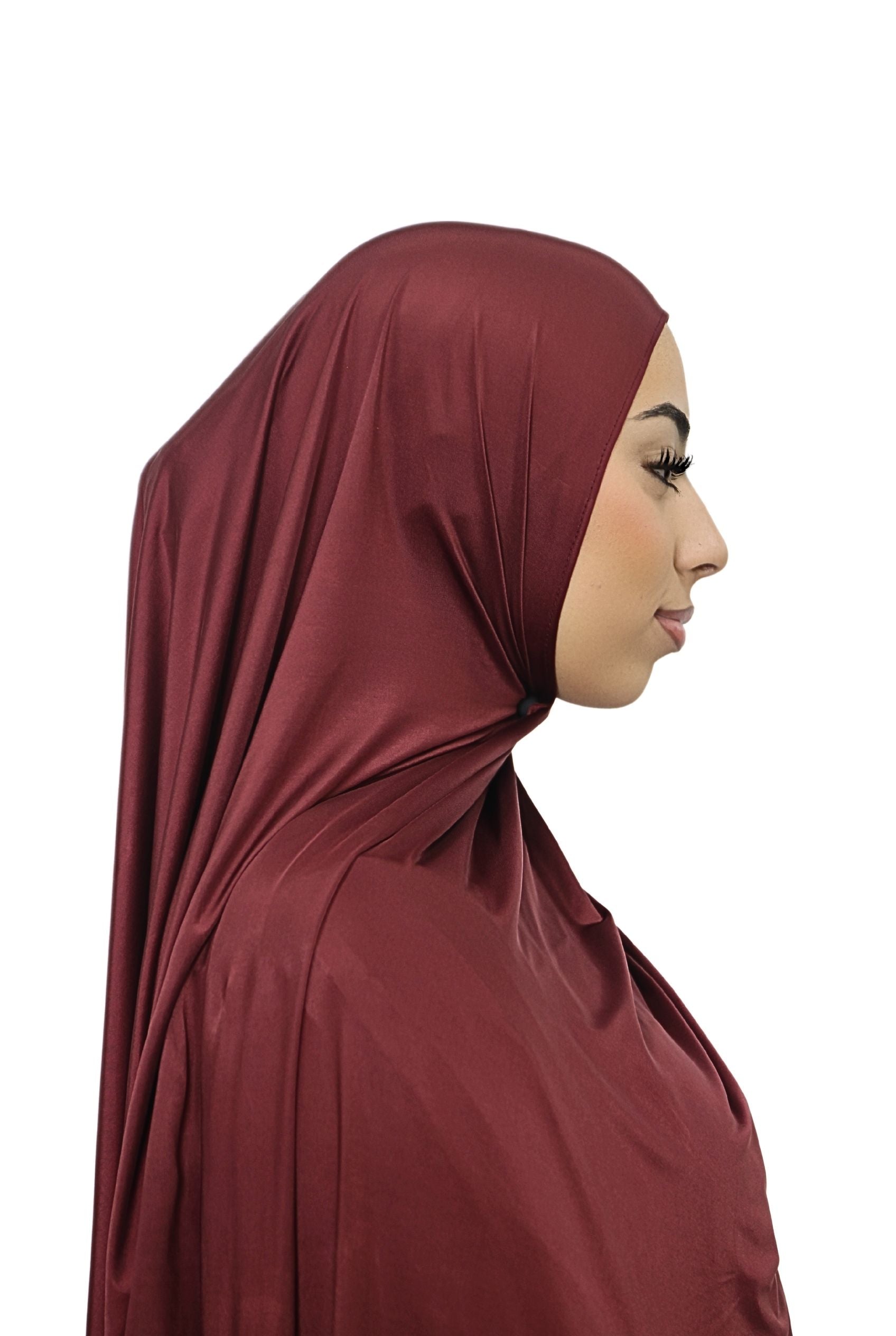 Liquid Jersey Hijab Burgundy Col 35