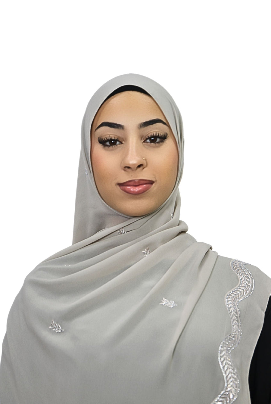Emirati Chiffon Hijab D1 Dove Grey Col 15M