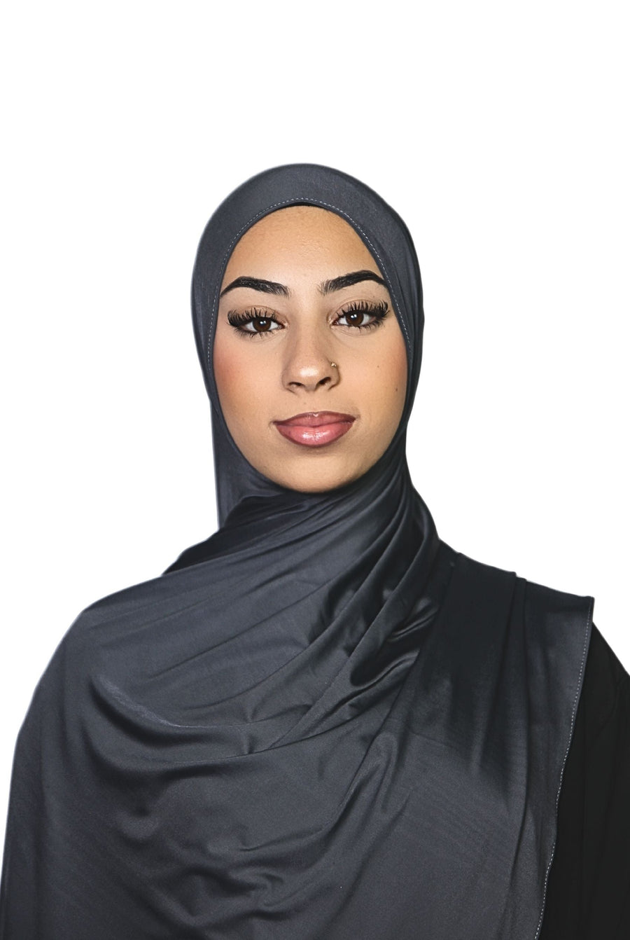 Liquid Jersey Hijab Charcoal Grey Col 39