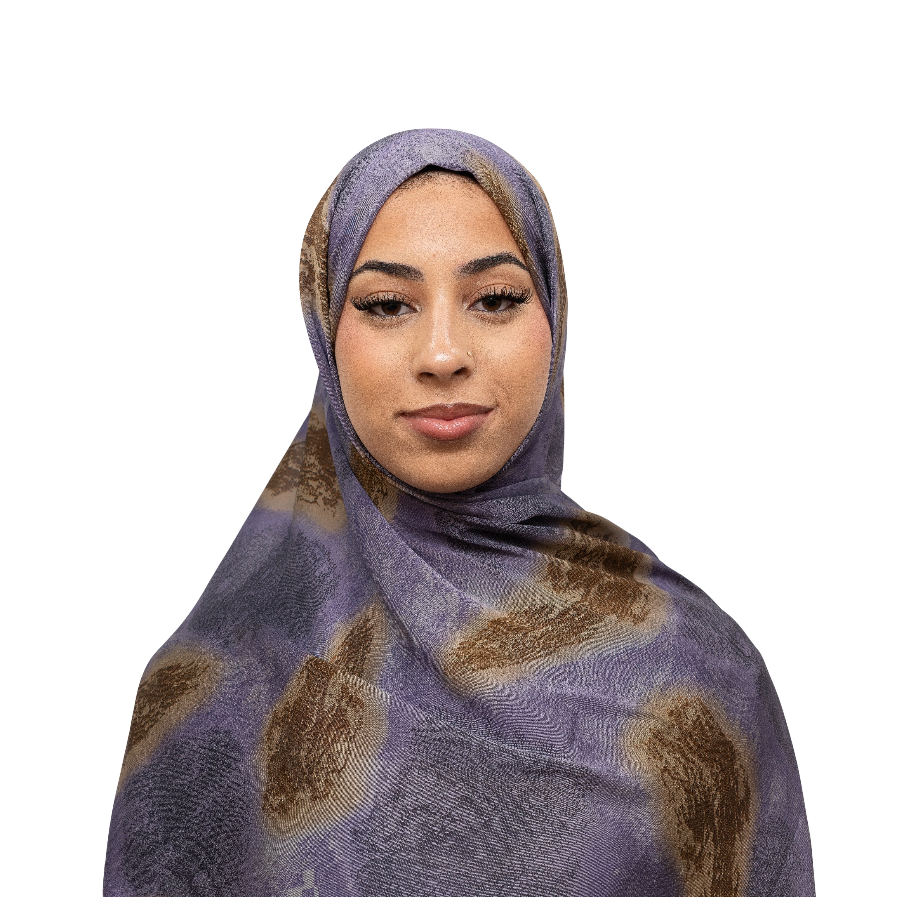 Vella Print Style 3-8 Silk Chiffon Hijab Lilac