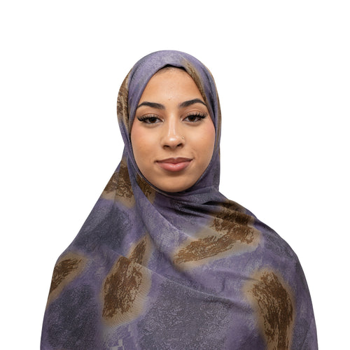 Vella Print Style 3-8 Silk Chiffon Hijab Lilac