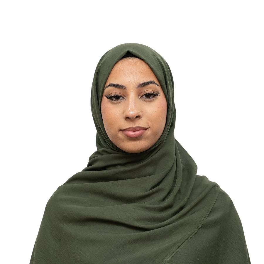 Exclusive Cotton Hijab Olive Green Col 73