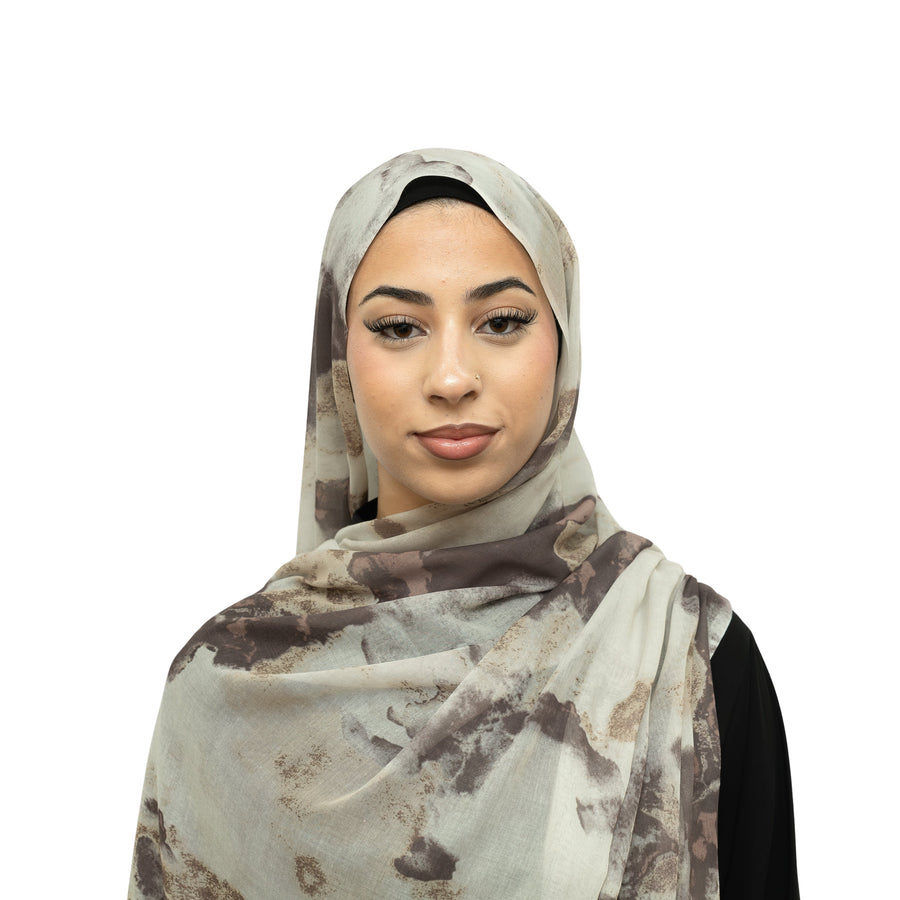 Watercolor Smooth Modal Hijab Brown