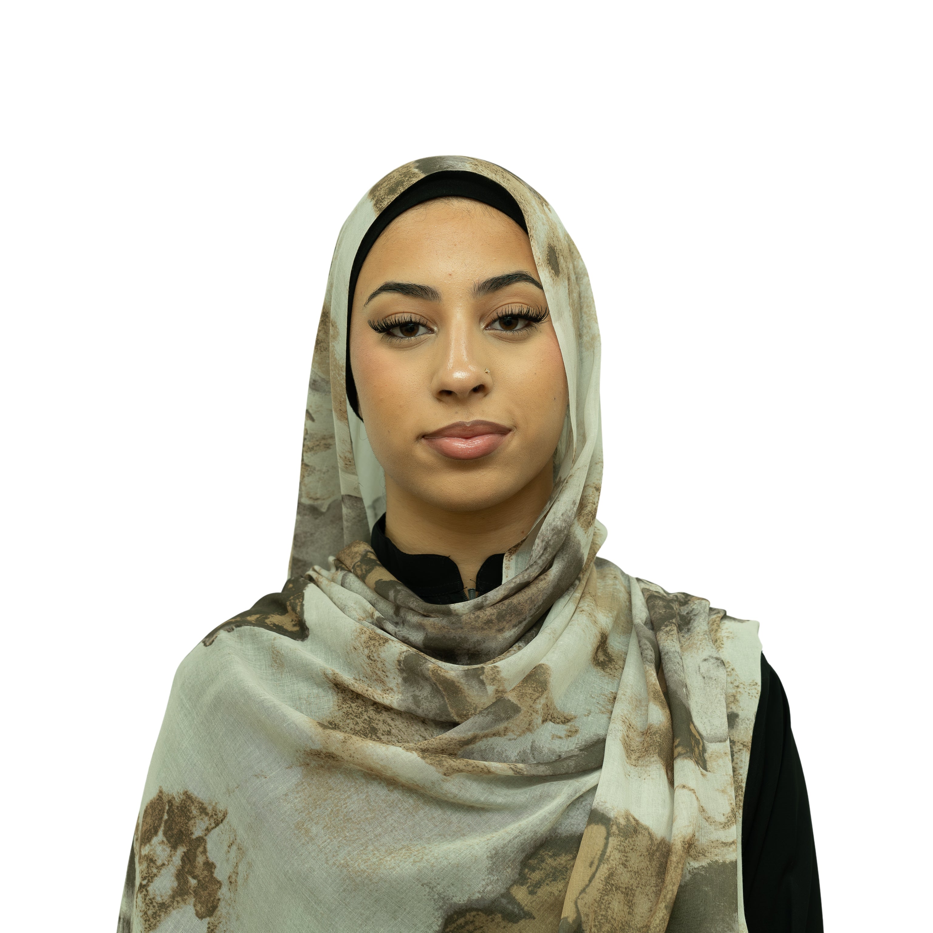 Watercolor Smooth Modal Hijab Army Green