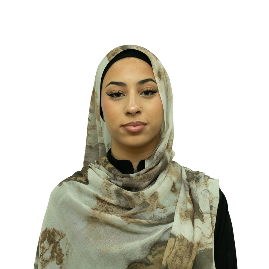 Watercolor Smooth Modal Hijab Army Green