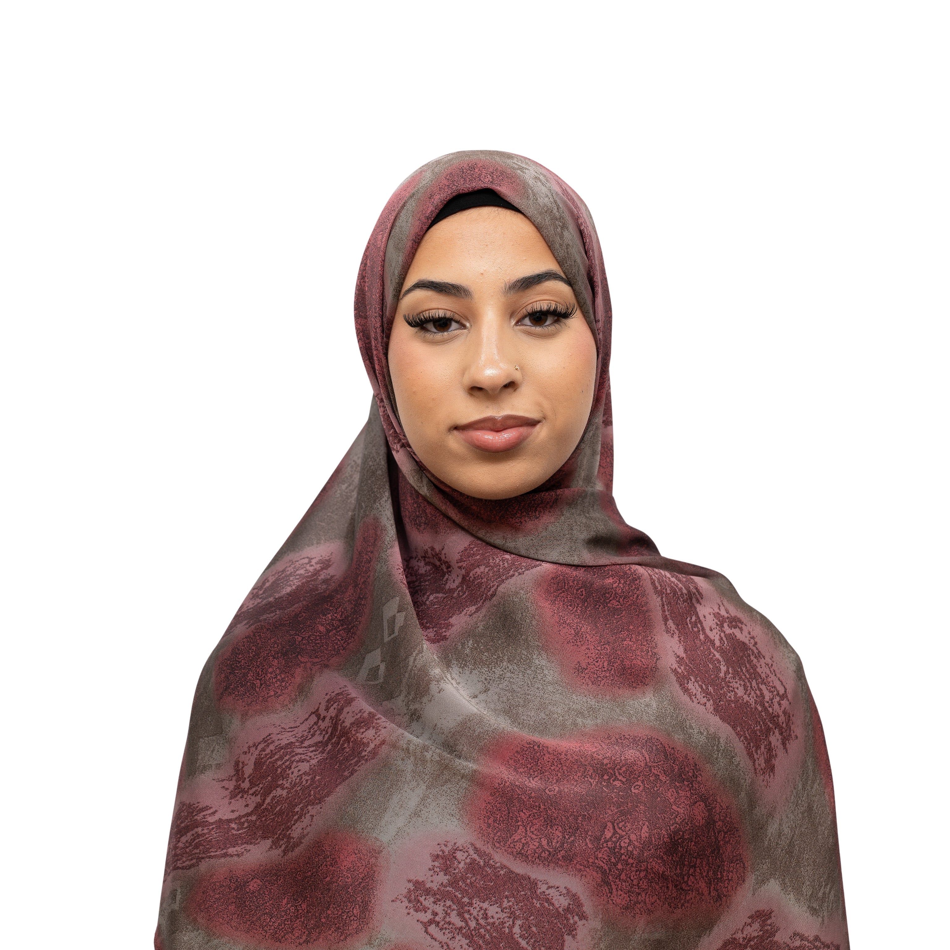 Vella Print Style 3-7 Silk Chiffon Hijab Rose Pink