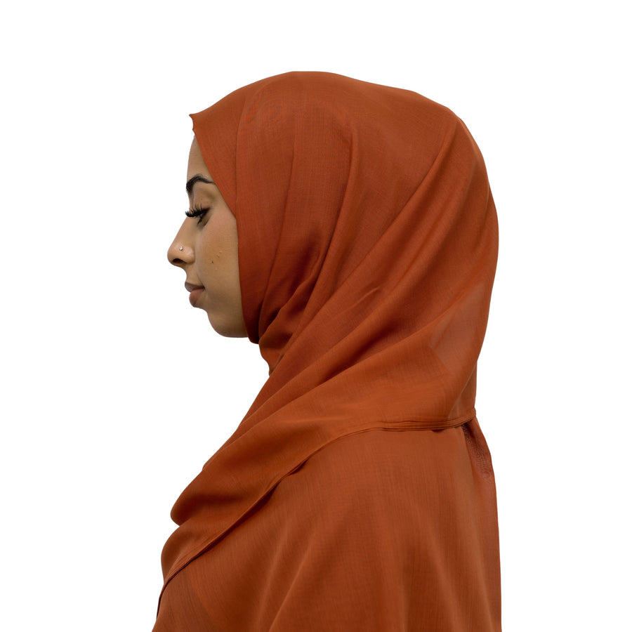 Exclusive Cotton Hijab Rust Col 71