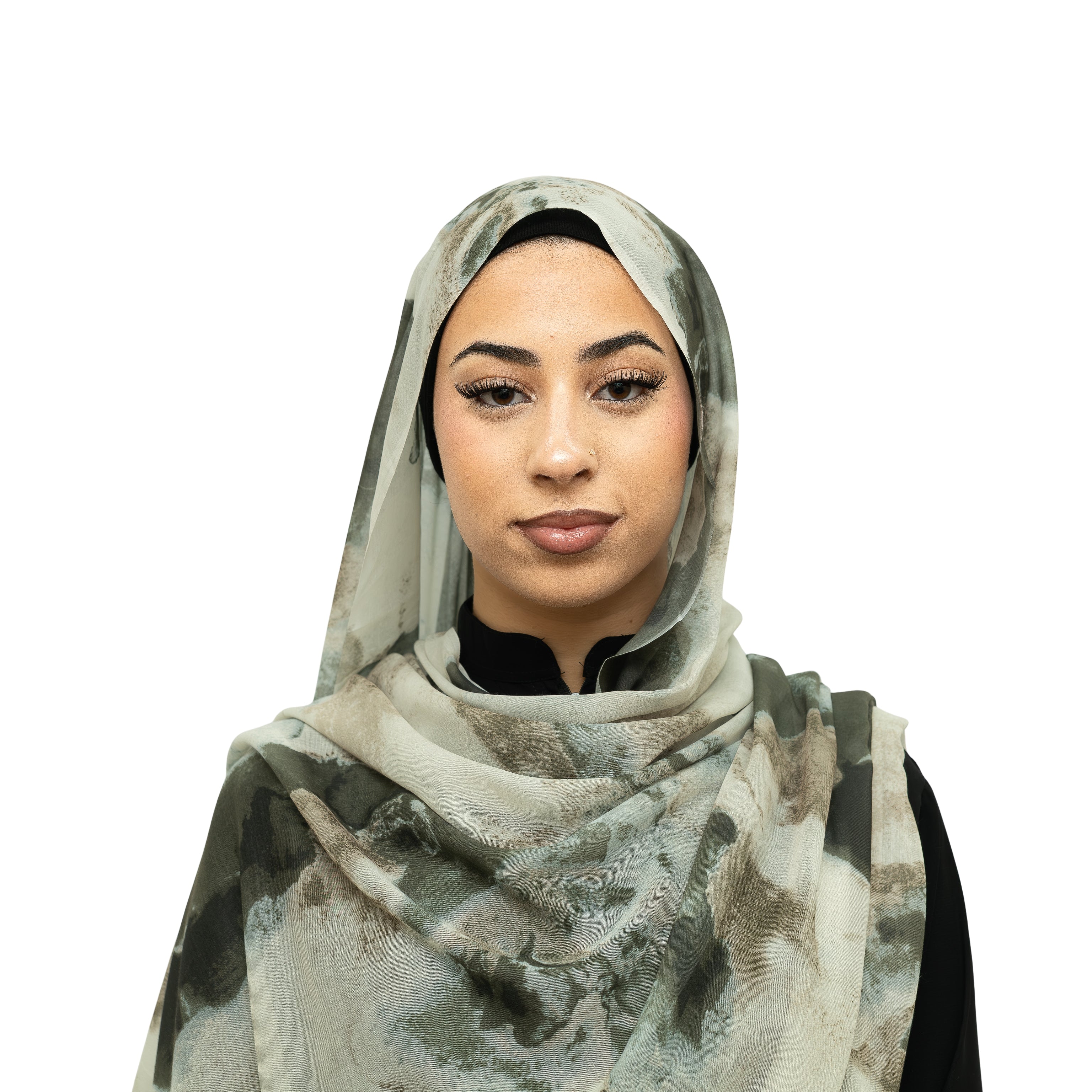 Watercolor Smooth Modal Hijab Olive Green