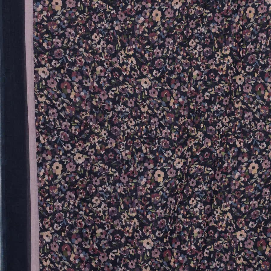 Exclusive Cotton Print Hijab Floral Lilac Blue Col 9