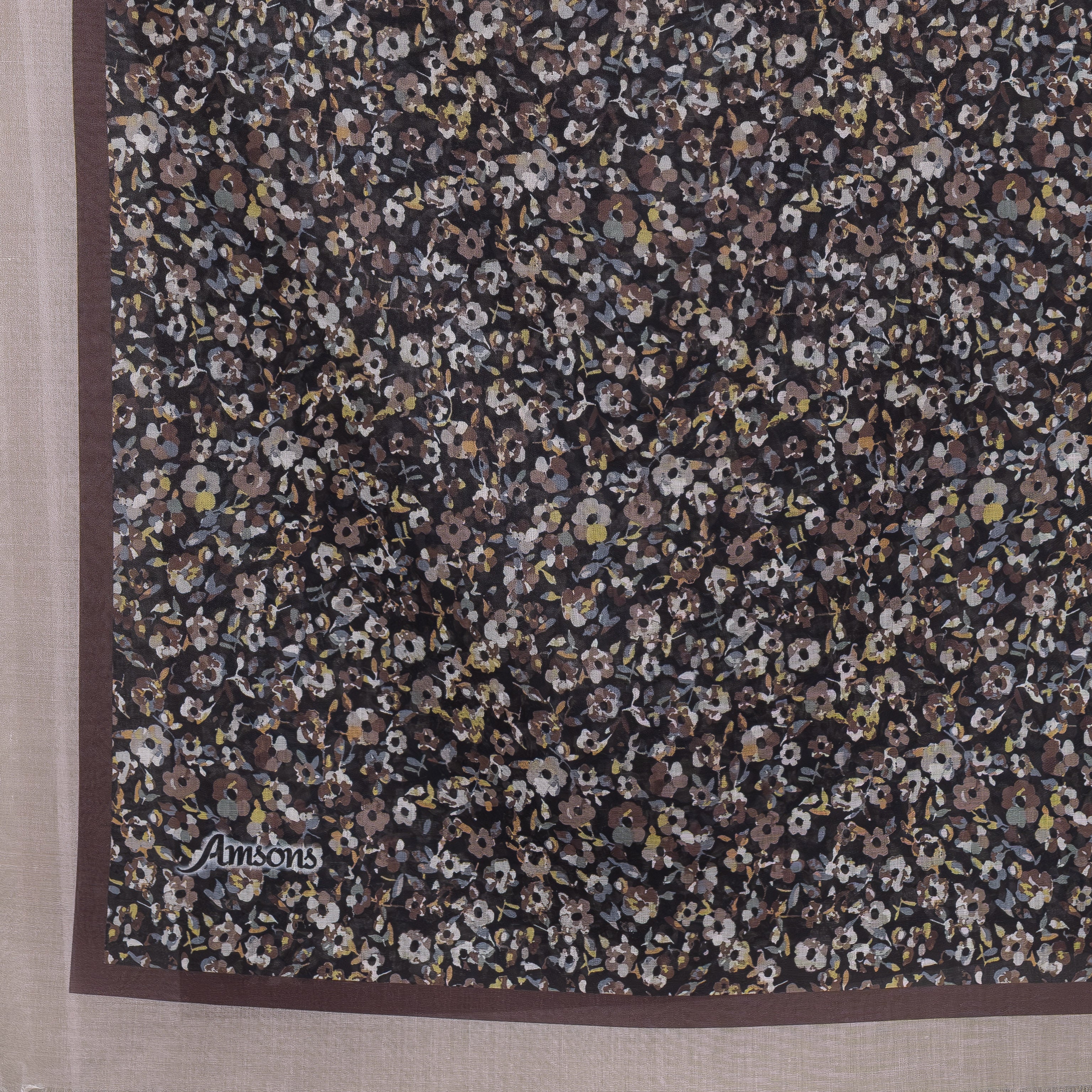 Exclusive Cotton Print Hijab Floral Black Pink Col 16