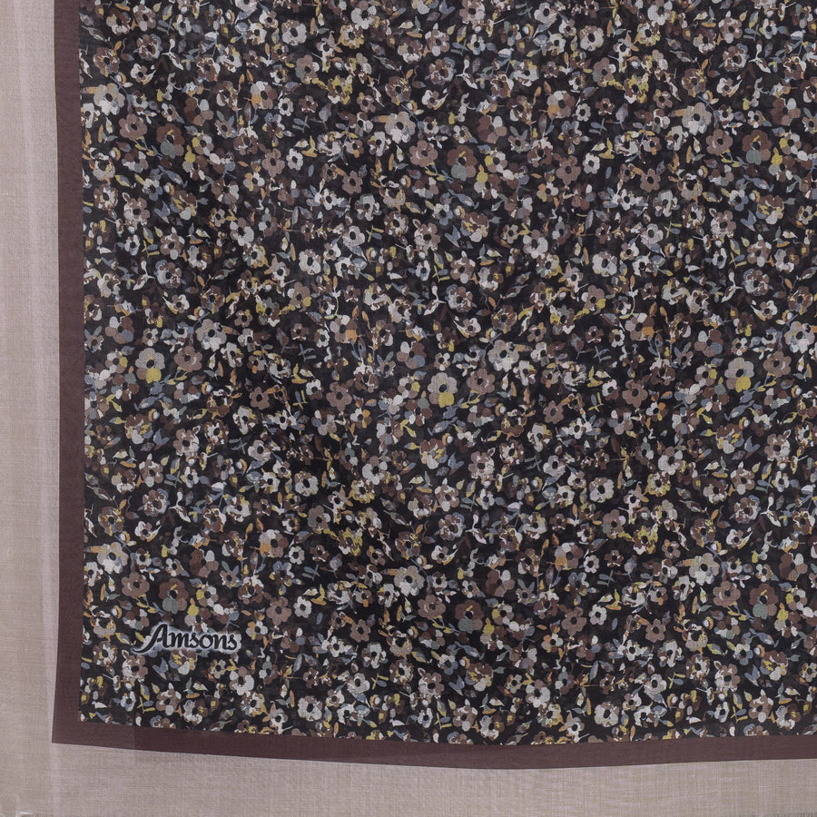 Exclusive Cotton Print Hijab Floral Black Pink Col 16