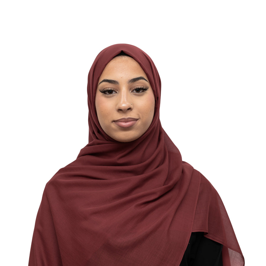 Exclusive Cotton Hijab Maroon Col 38