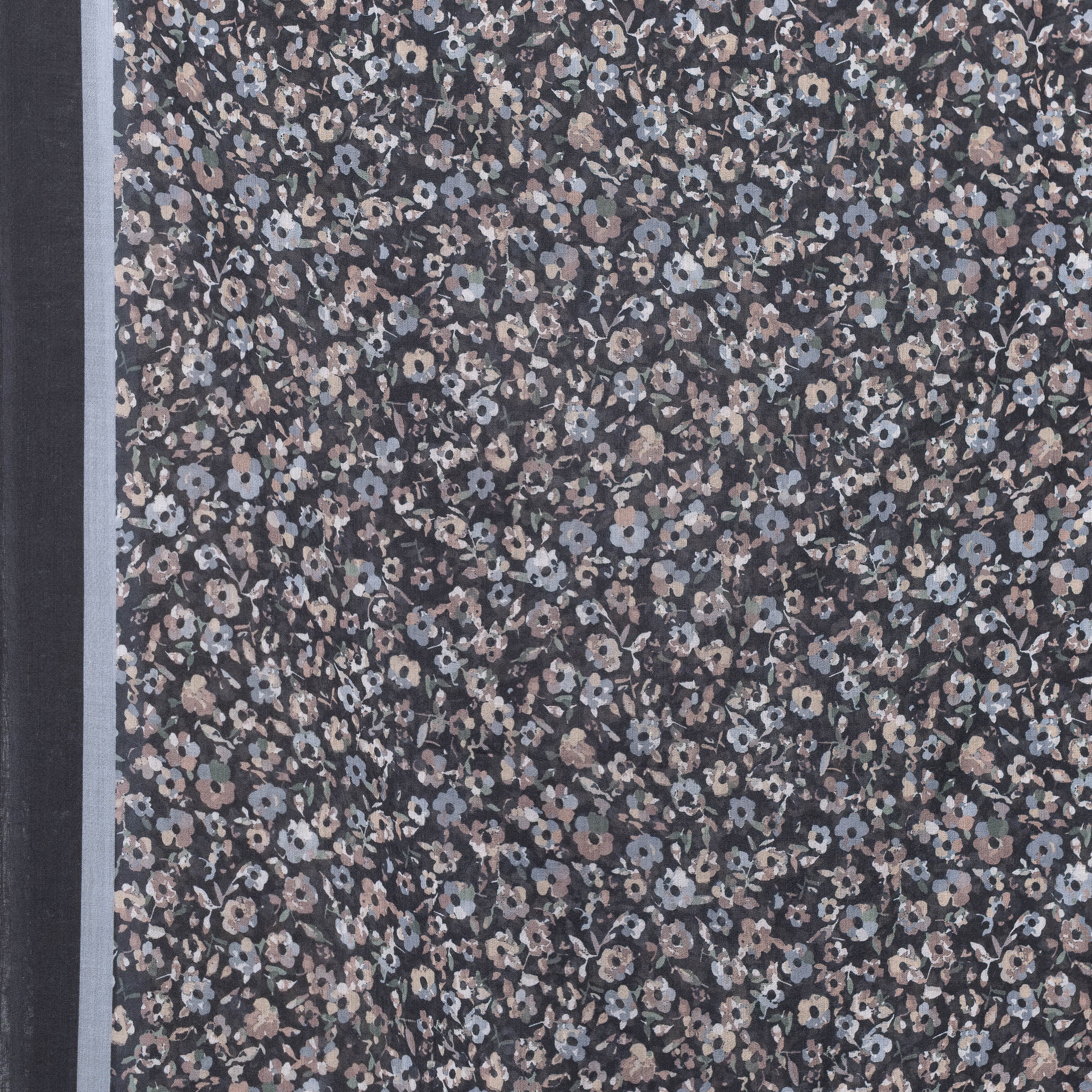 Exclusive Cotton Print Hijab Floral Black Grey Col 5