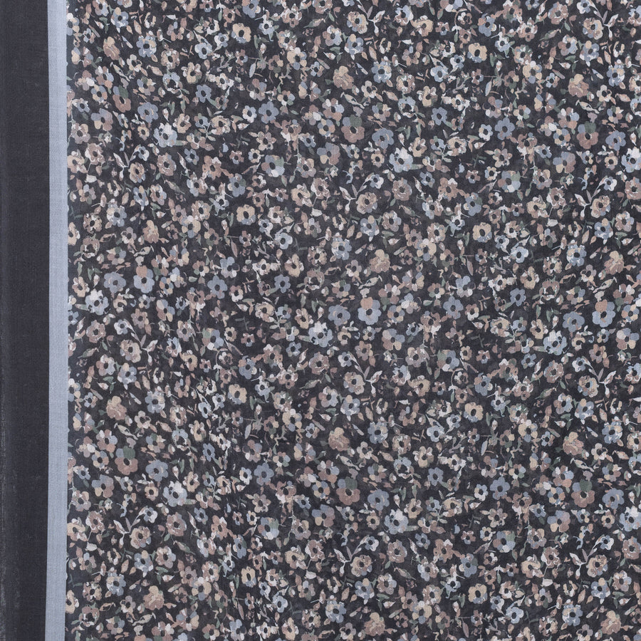 Exclusive Cotton Print Hijab Floral Black Grey Col 5