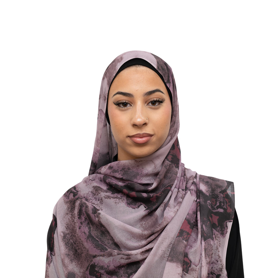 Watercolor Smooth Modal Hijab Plum