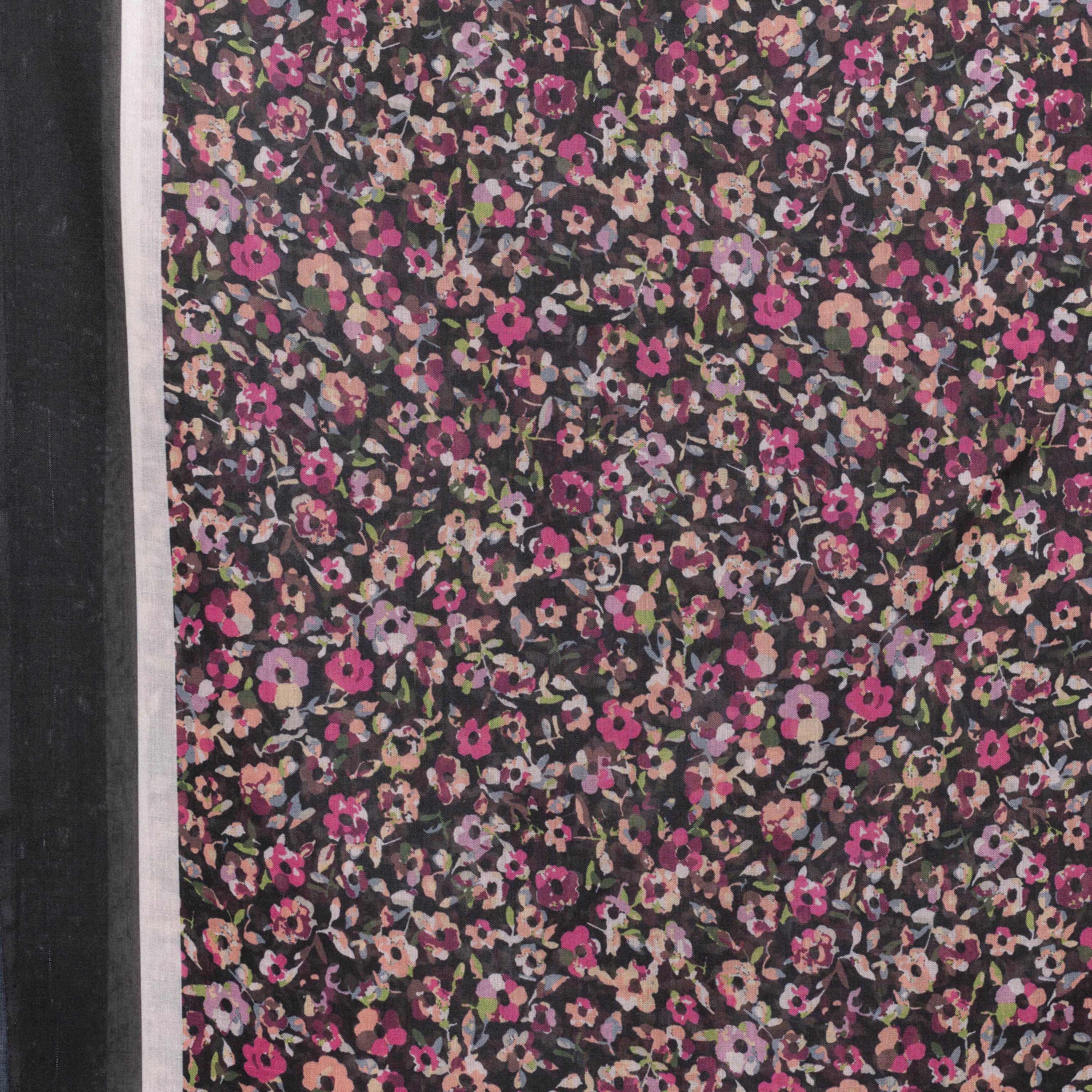 Exclusive Cotton Print Hijab Floral Black White Col 2